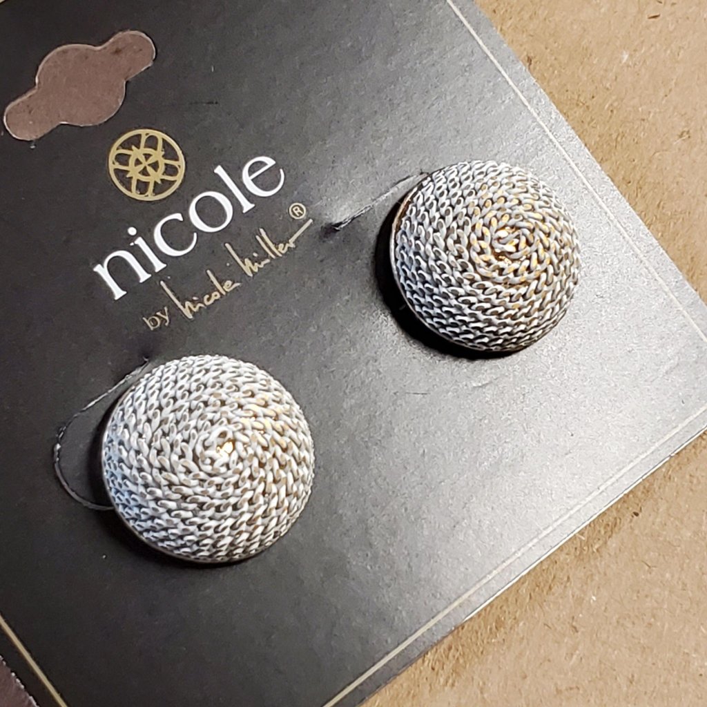 Nicole Miller Spiral Round Button Earrings